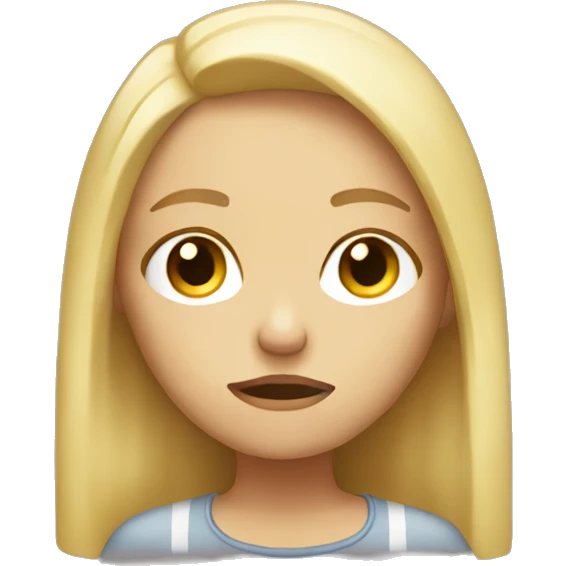 really sad disappointed blonde girl emoji