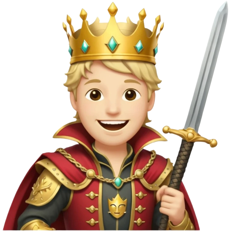 🤣+🗡️👑🧥 emoji