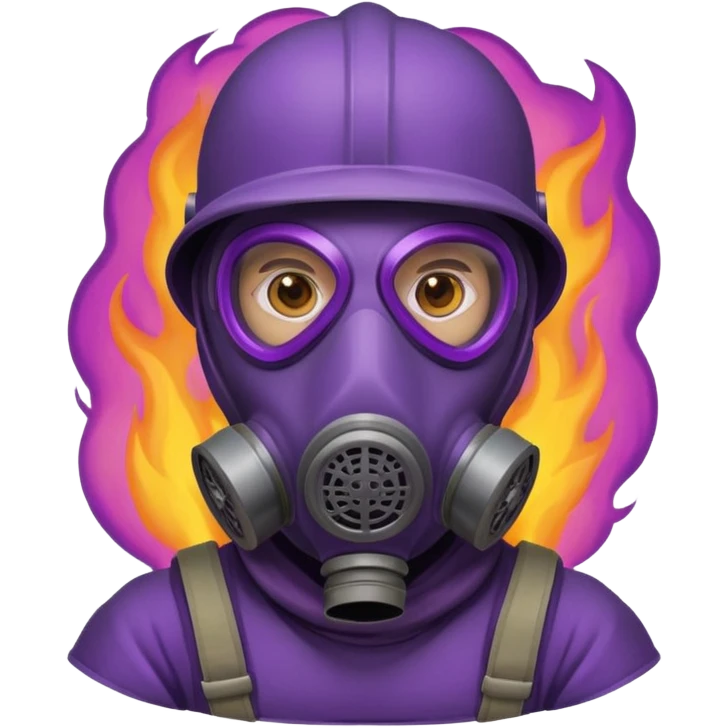 gas mask guy in purple fire emoji