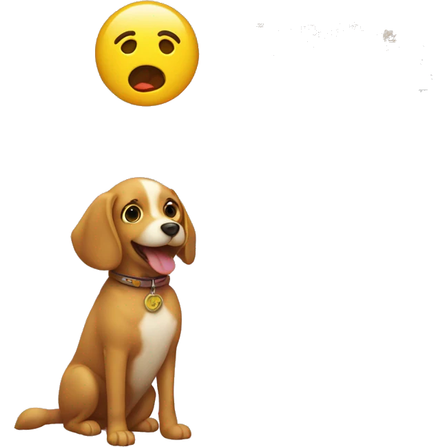 a cute dog,and a vending machine emoji