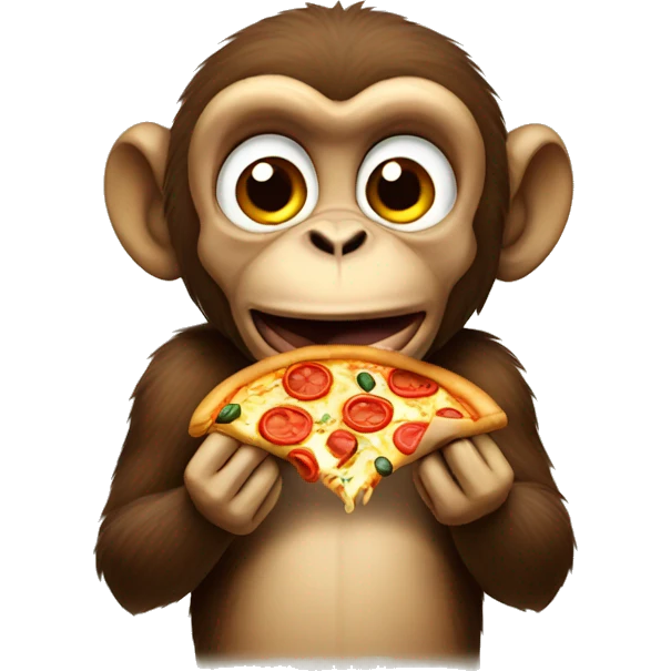 monkey eating pizza emoji