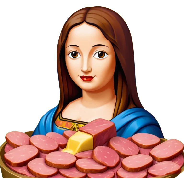 pop art monalisa SPAM meat slop landscape  emoji