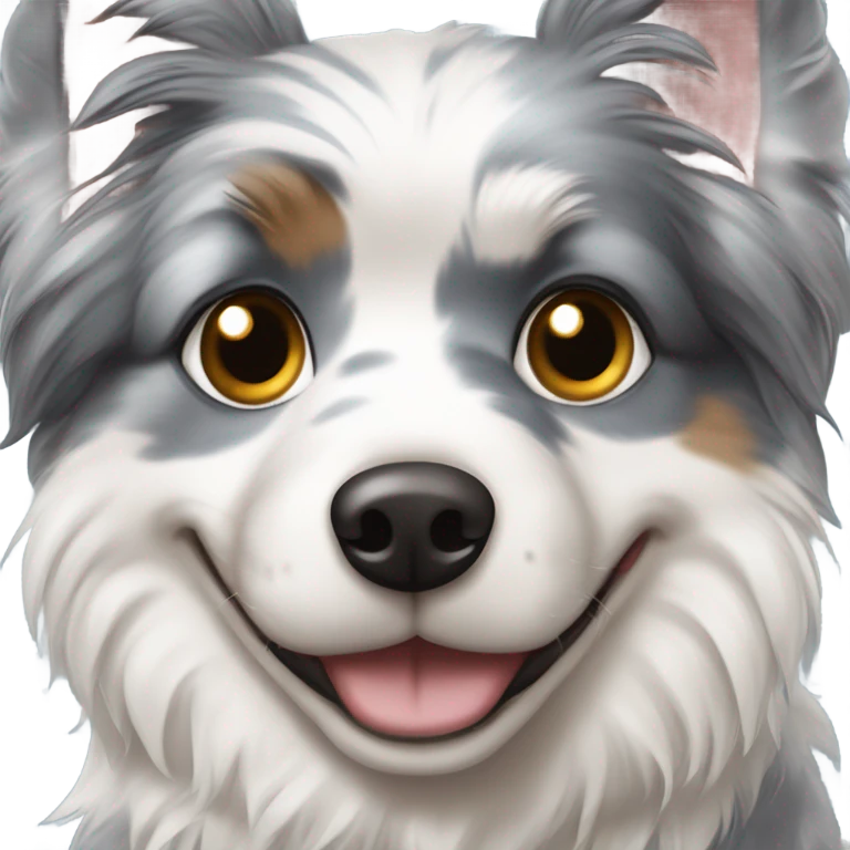 Blue Merle spitz nain with a One blue eye and One brown eyes  emoji