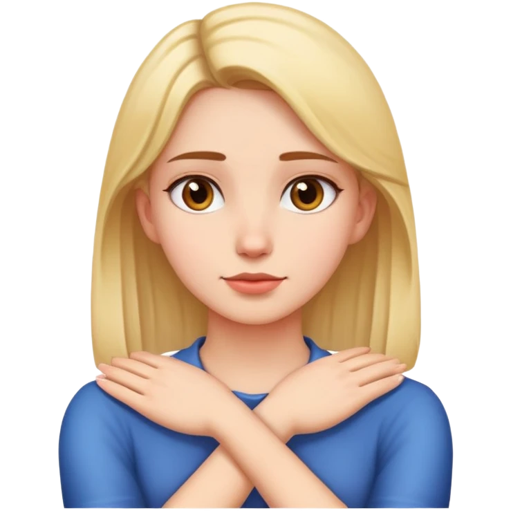 Girl with hands crossed on neck  emoji