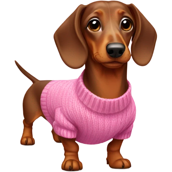 dachshund wearing pink sweater emoji