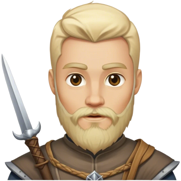 Medieval male light blonde forked beard with pointed tips emoji