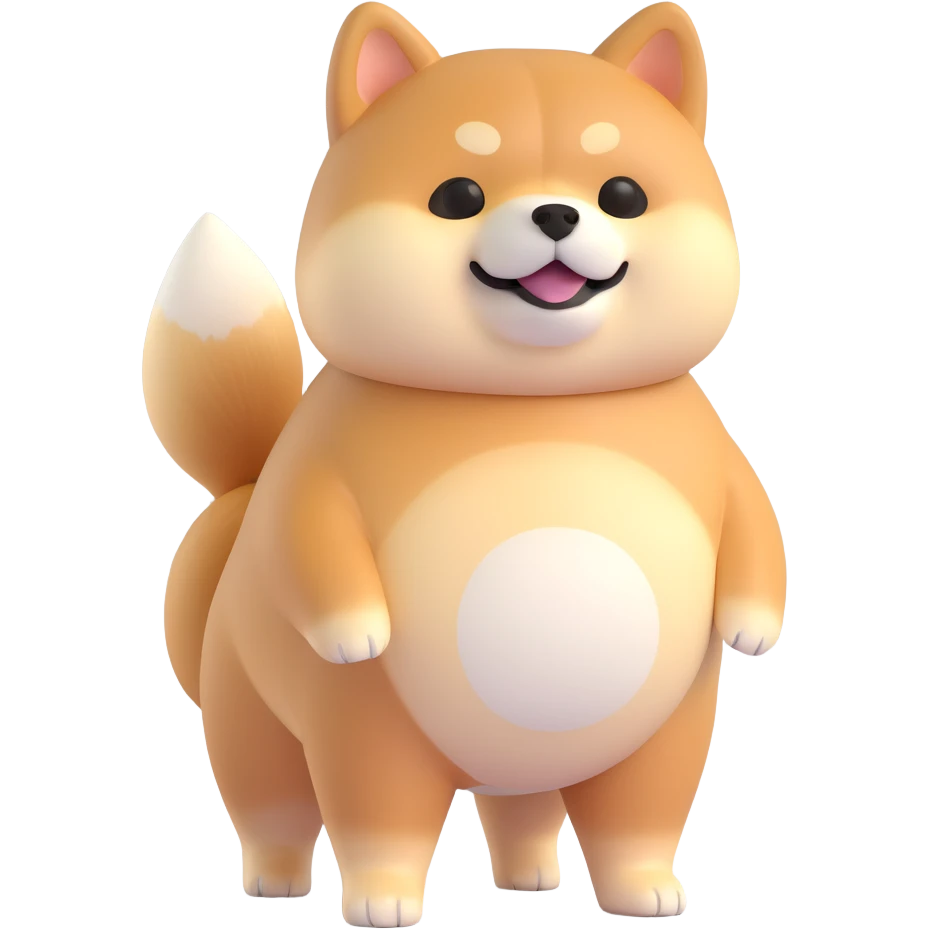 shiba inu standing, fat emoji
