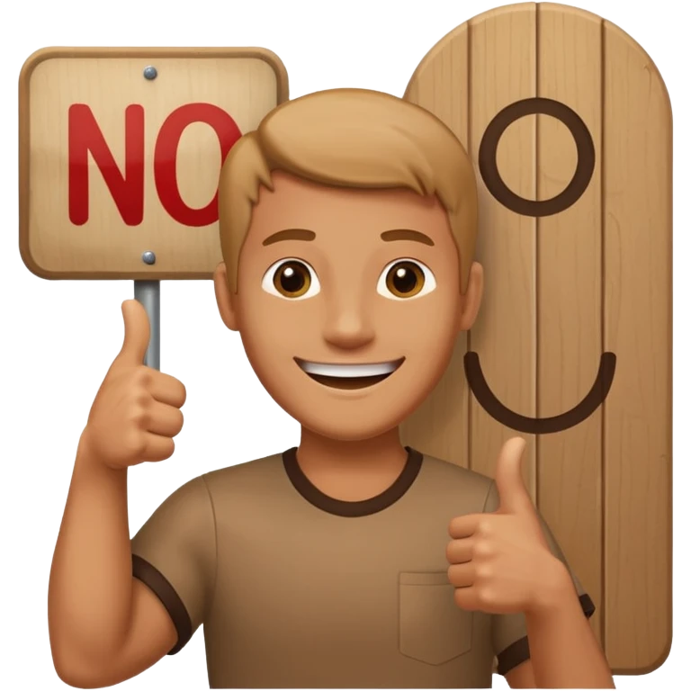 man giving a thumbs up next to a 'no problem' sign emoji