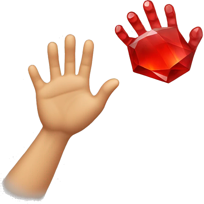 red crystal hand slapping emoji