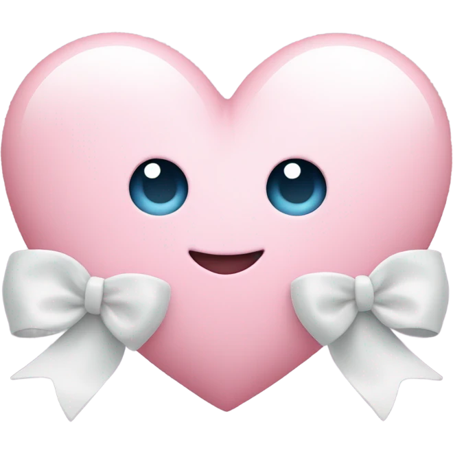 Pastel pink heart with white bow emoji