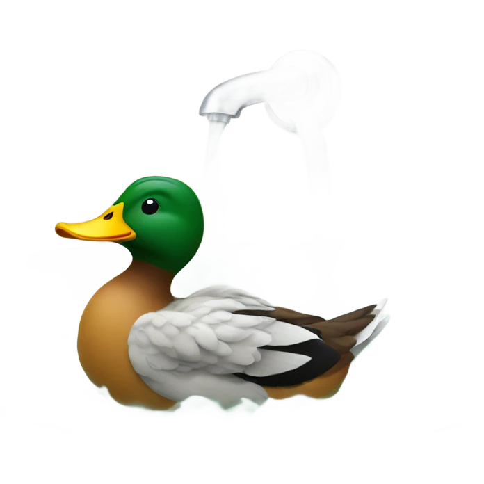 Ducks taking a bath  emoji