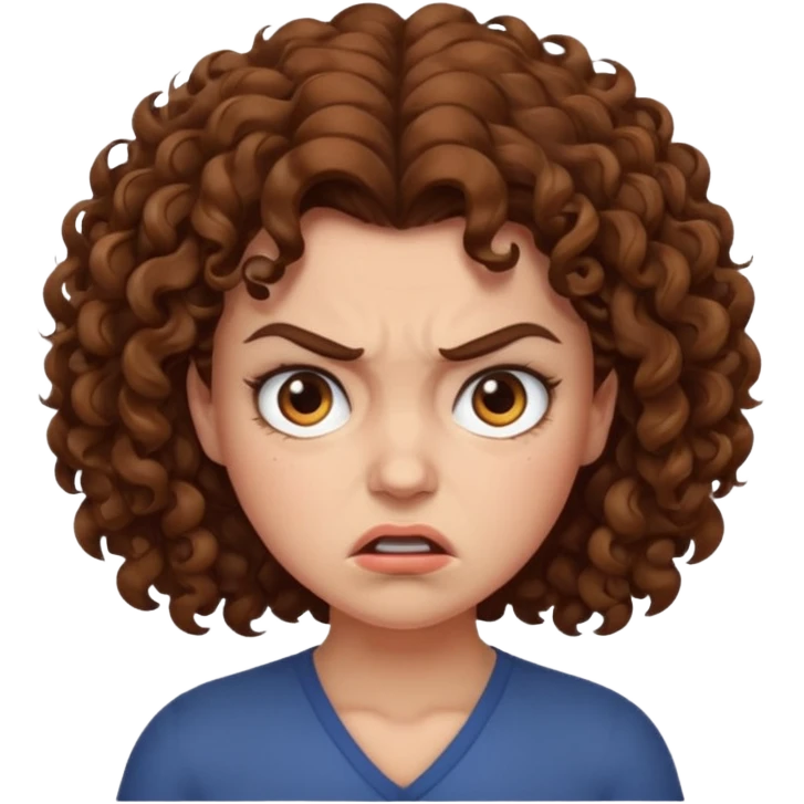very angry curly haired woman emoji