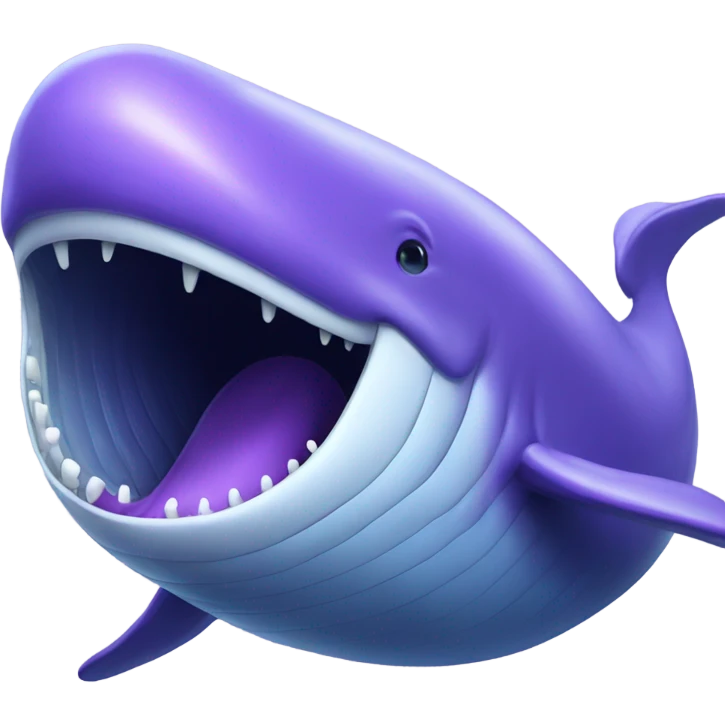 Blue whale purple, open mouth emoji