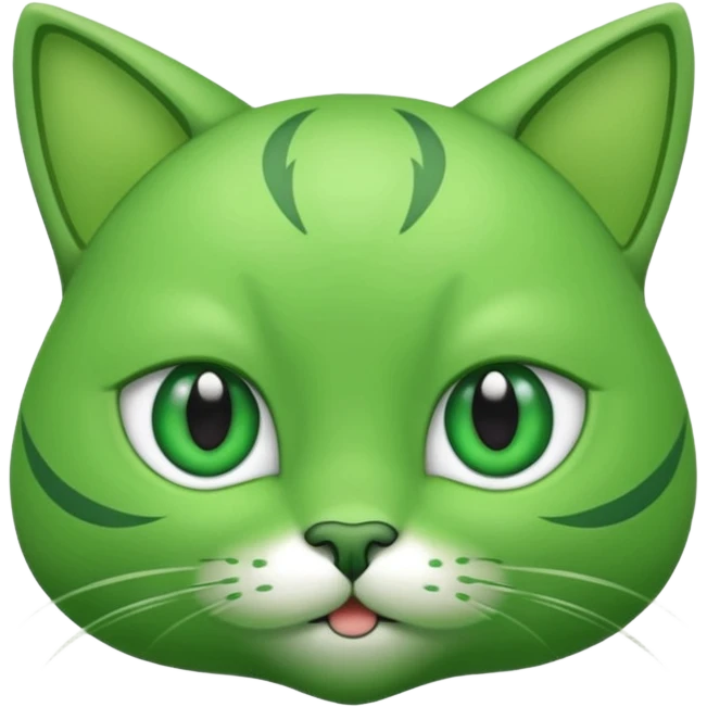 Créame un gato que se combierta en alien verde emoji