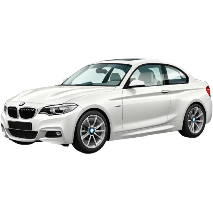 fancy white BMW car driving towards right side emoji
