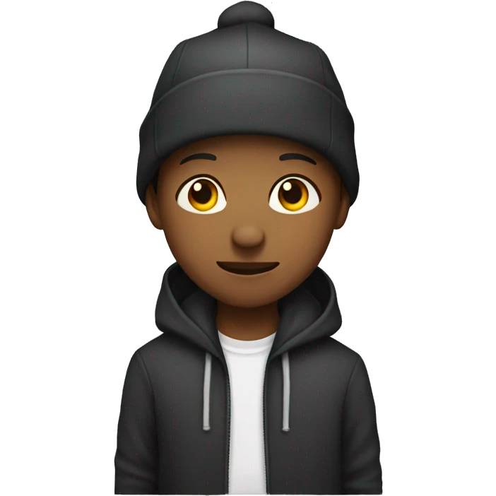 boy in hat with hoodie emoji