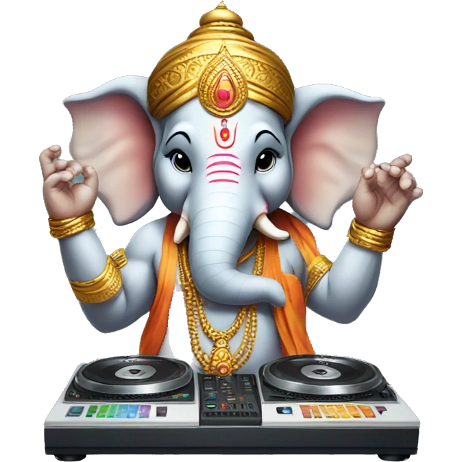 lord ganesh playing DJ emoji