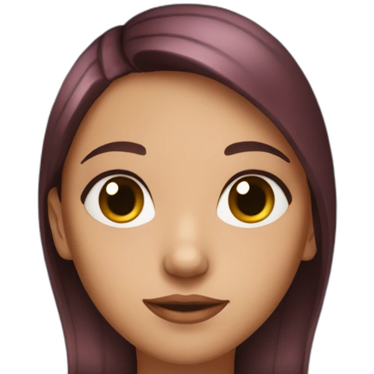 A dark red haired young girl, black eyelined emoji