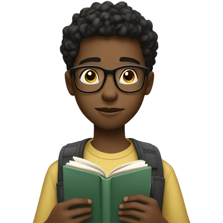 smart black teenage boy emoji