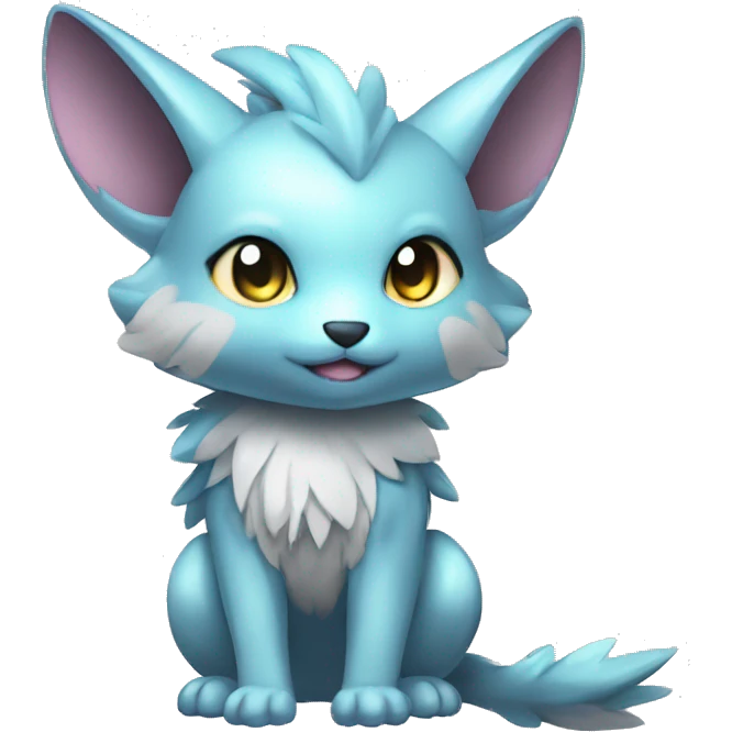 Cute cool shiny colorful animal hybrid Fakemon full body emoji