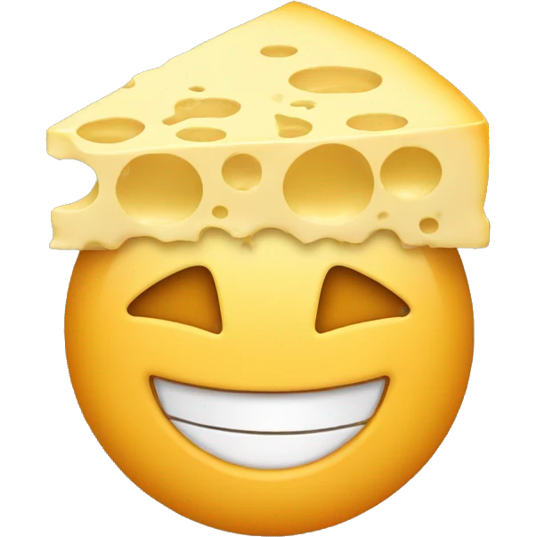Smiling face with cheese on head emoji