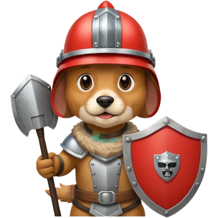 dog, ancient greece with shield emoji