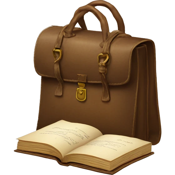 vintage bag with book emoji