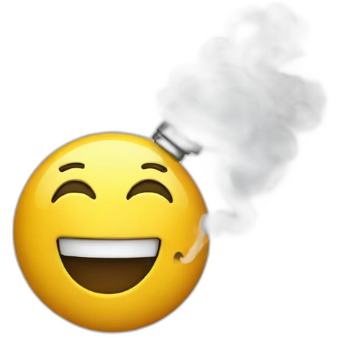 Vape happy with smoke emoji