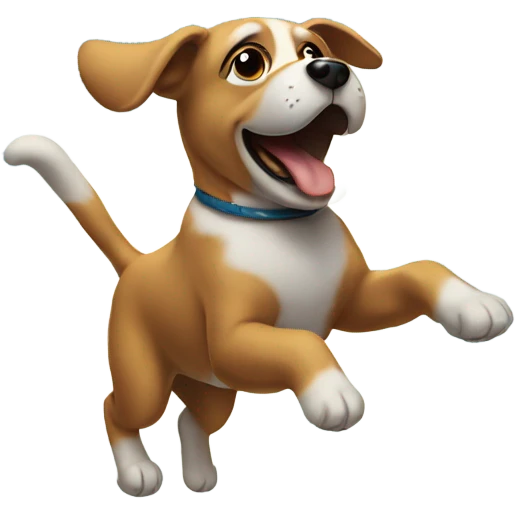 A dog dancing in the sky emoji