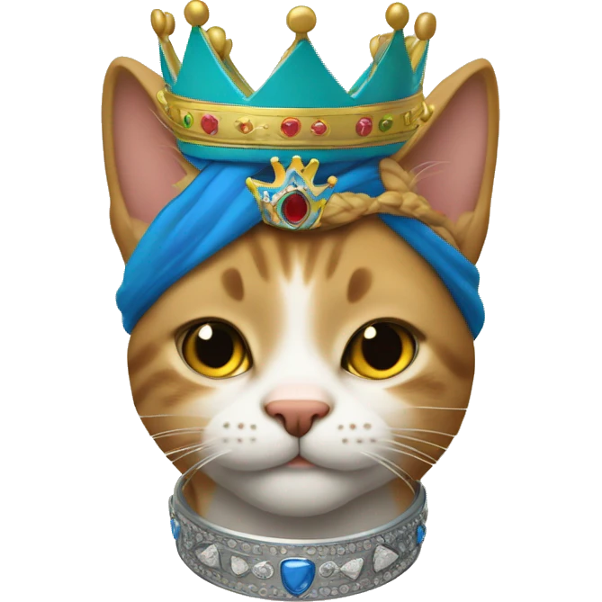 Un gato con una corona de rey emoji
