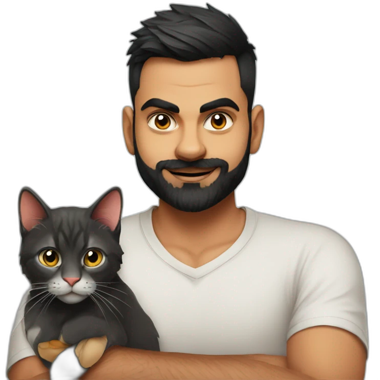 Virat Kohli with cat emoji