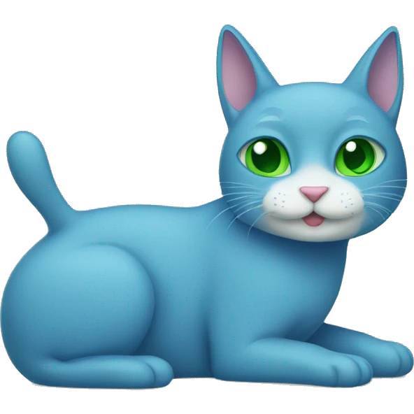 blue cat and green rabit emoji