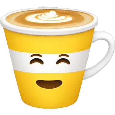 latte in yellow cup emoji