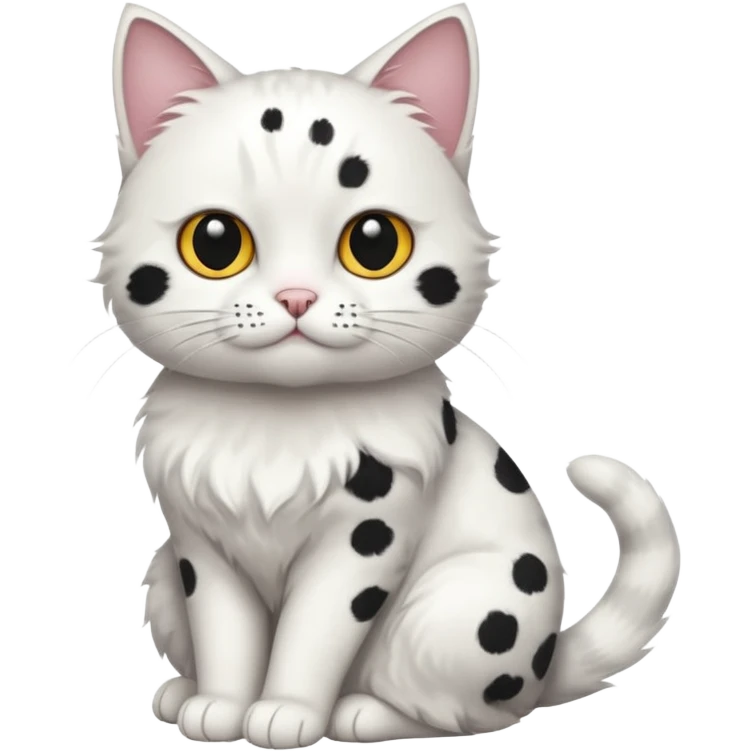 um gato branco com manchas pretas [não manchas pequenas] emoji