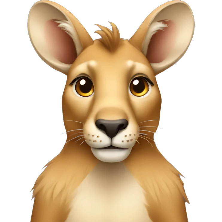 kangaroo mix lion with mane emoji