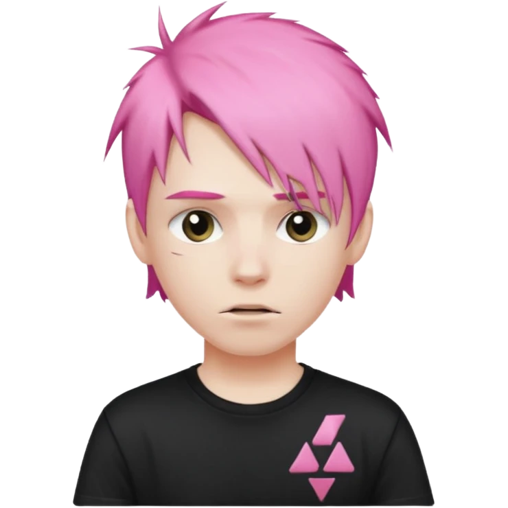 pink haired metalhead boy emoji