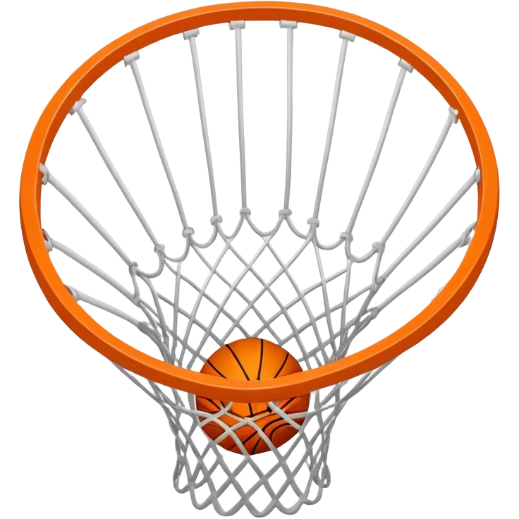 Basketball going through hoop net, viewed from above emoji
