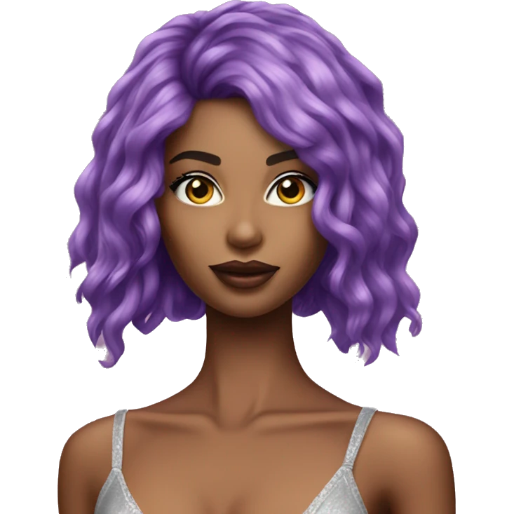 Realistic victoria secret model purple hair  emoji