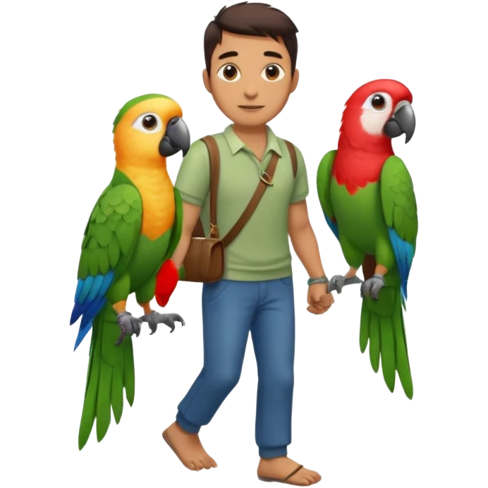 Walker + parrot on shoulder, Pet Walkers, Full body with walk pose emoji