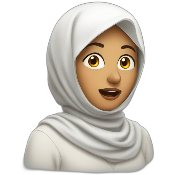 muslim woman very surprised emoji