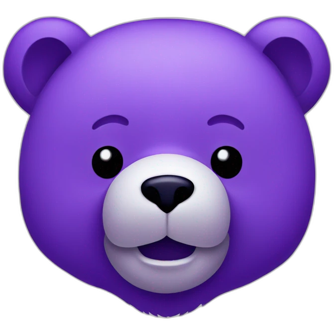 purple bear lineart emoji
