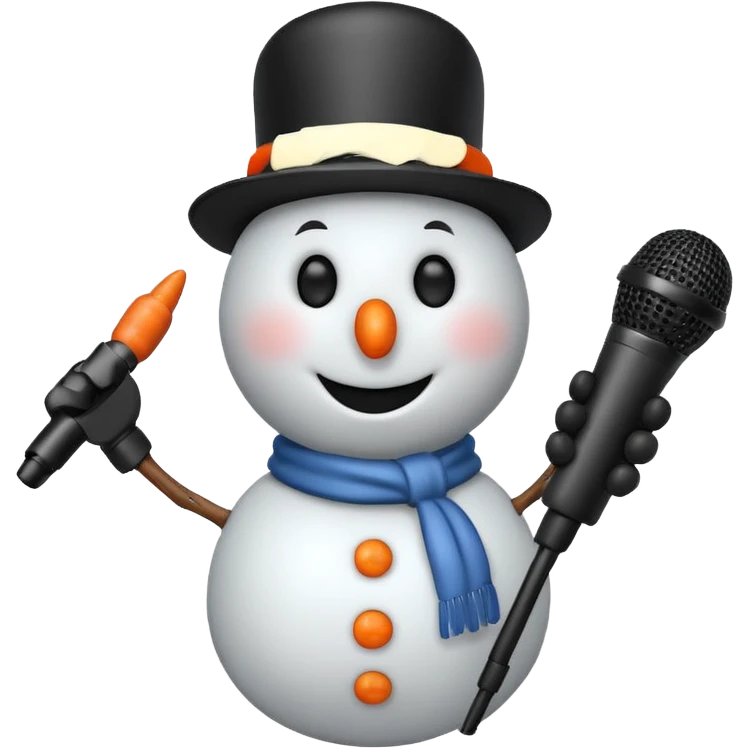snowmen with microphone emoji