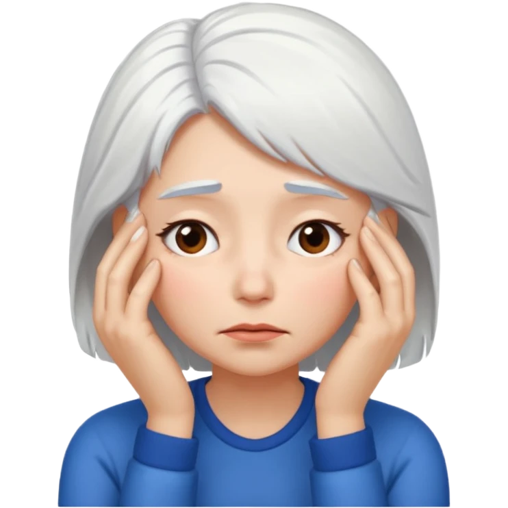 female white hair face palm
 emoji