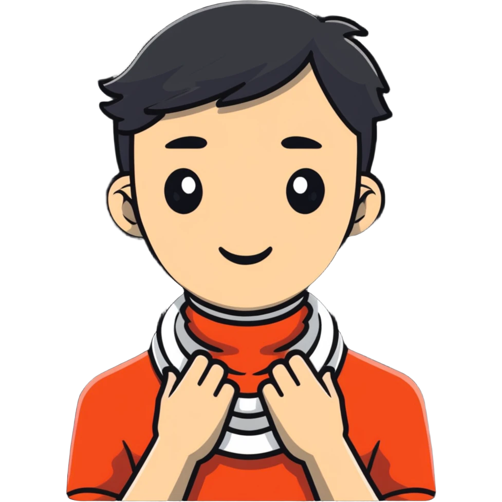 Hands on neck emoji