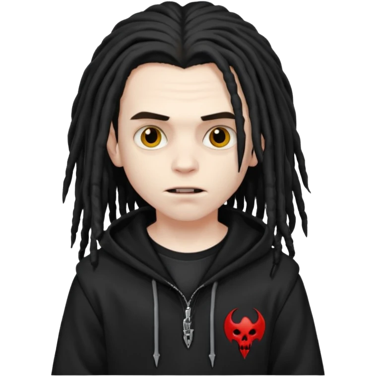 vampire boy with dreads and black hoodie  emoji