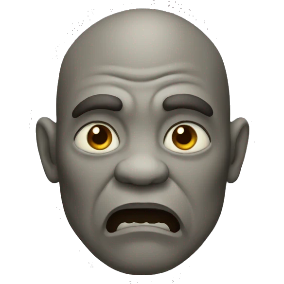 Grey Brown color Ogre emoji