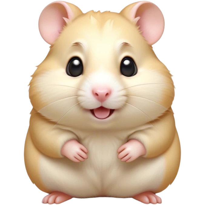 Cinematic Comical Cream Hamster Portrait Emoji, Head tilted dramatically with an exaggeratedly amused expression, featuring a striking cream coat with a luminous sheen, wide, expressive dark eyes filled with playful disbelief, Simplified yet hilariously expressive features, highly detailed, glowing with a slightly sassy glow, high shine, dramatic yet playful, stylized with an air of cheeky mischief, bright and endearing, soft glowing outline, capturing the essence of a spirited and over-the-top hamster, so meme-worthy it feels like it could side-eye its way into internet fame instantly! emoji