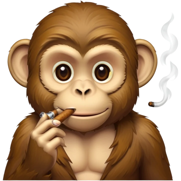 Monkey smoking cigar emoji
