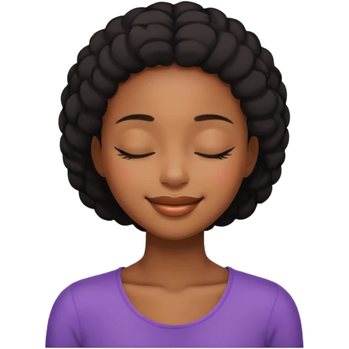 closed eyes black girl emoji