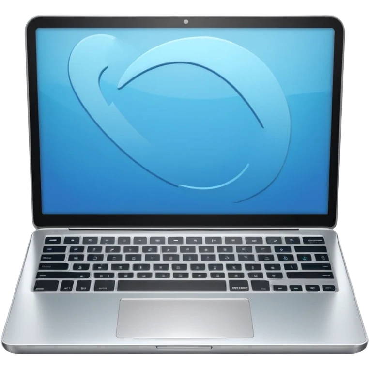 3D minimal icon of a premium silver or whity laptop with a clear #FF3D00 accent, clean, modern, high-end tech style. emoji